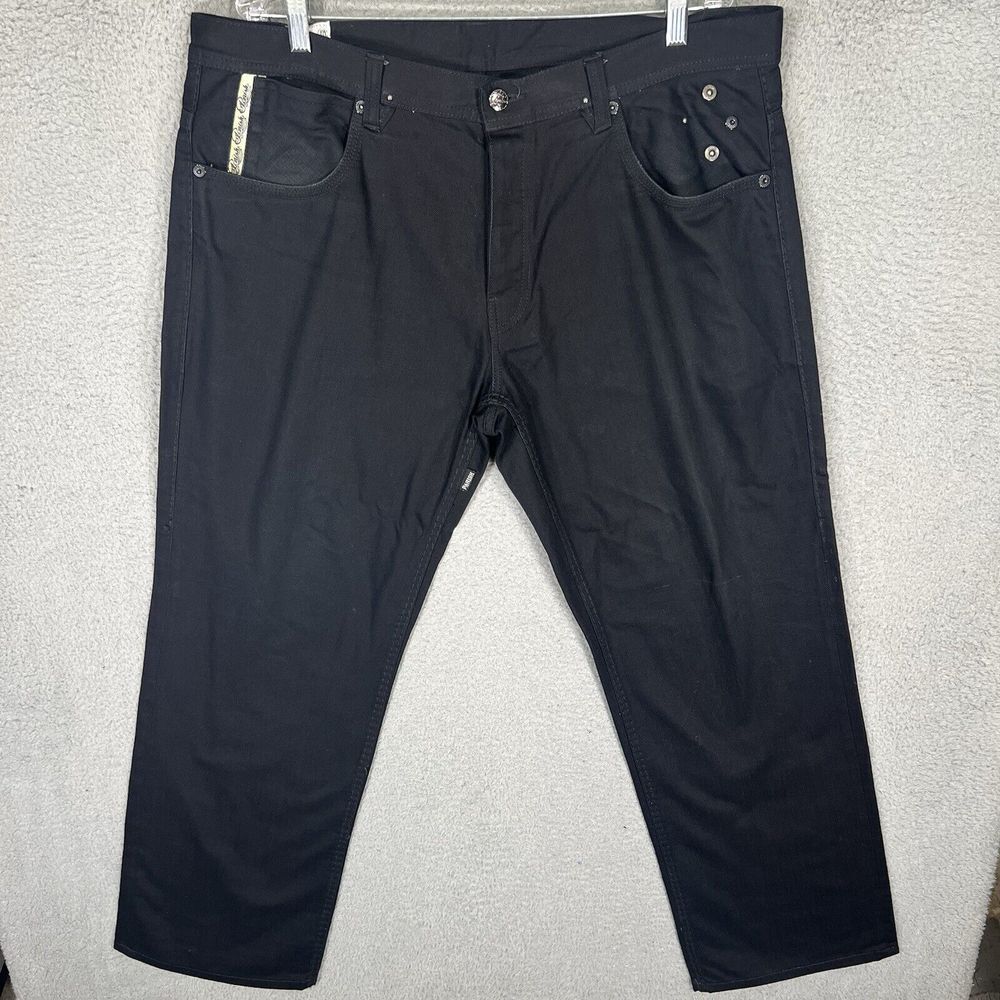 Parish Nation Jeans Mens 40x33 Black Denim Baggy Wide Leg Skater Hip Hop Y2K